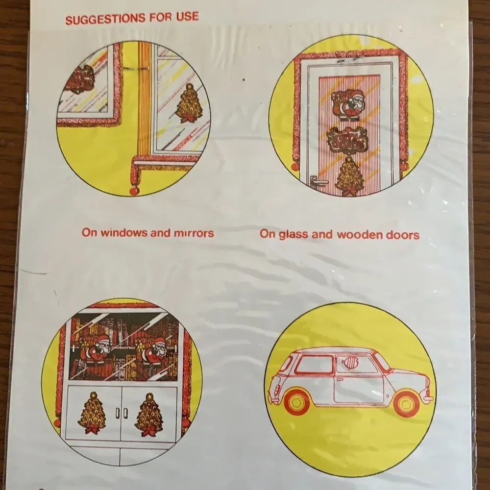 Vtg 70s instant‎ stained glass Christmas scene in packaging